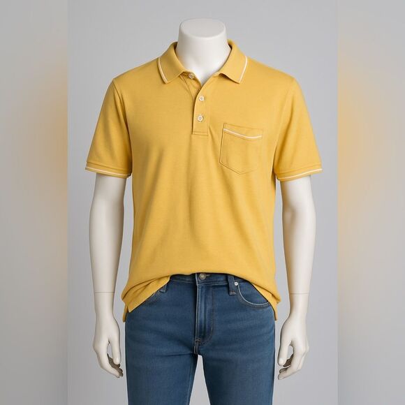 Dustin Essentials Mustard Yellow Polo Shirt Size S – Send Me an Offer! - Picture 1 of 4